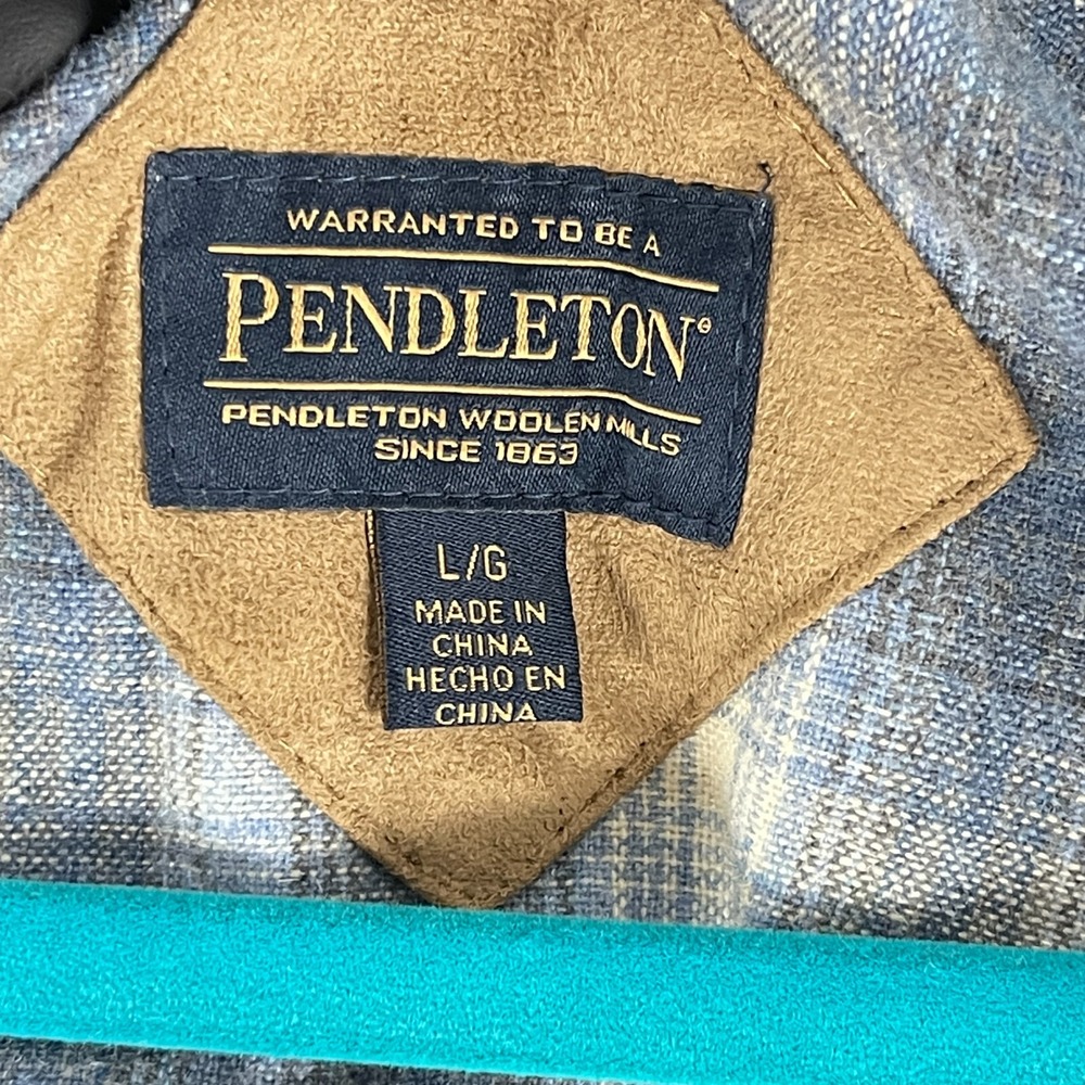 Pendleton Fleece Jacket Womens Large Ivory Sherpa Flannel Lined Full Zip Cozy - Picture 14 of 16